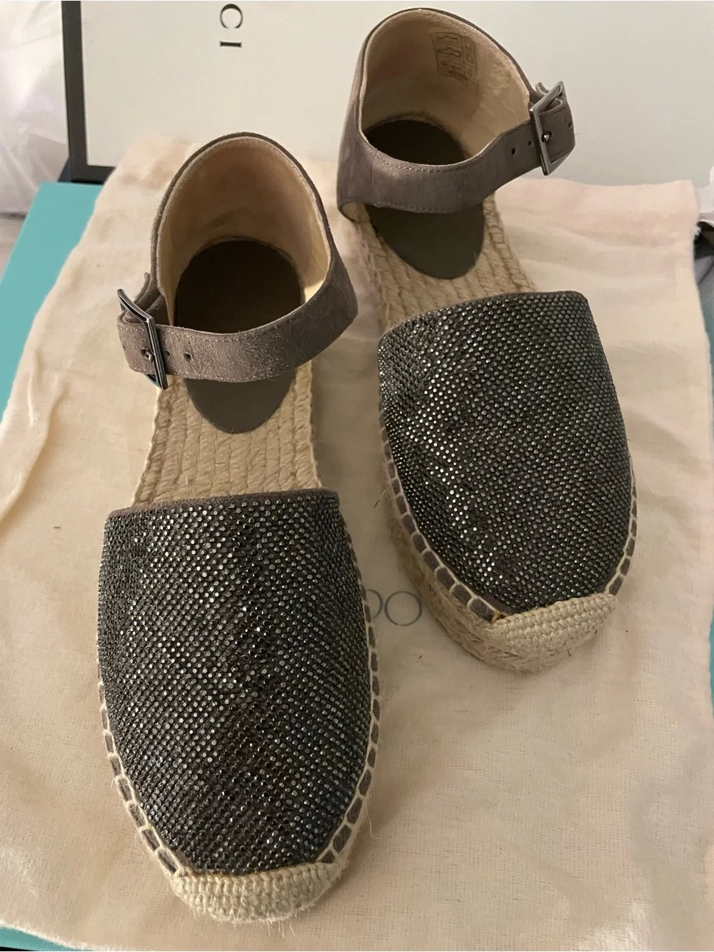 Jimmy Choo Olive Green Suede Delphine Ankle Strap Espadrille Platform Sandals